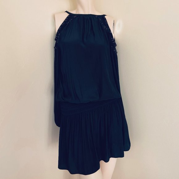 COPY - NWT Ramy Brook Alicia Navy Cold Shouder Dress - Picture 13 of 13